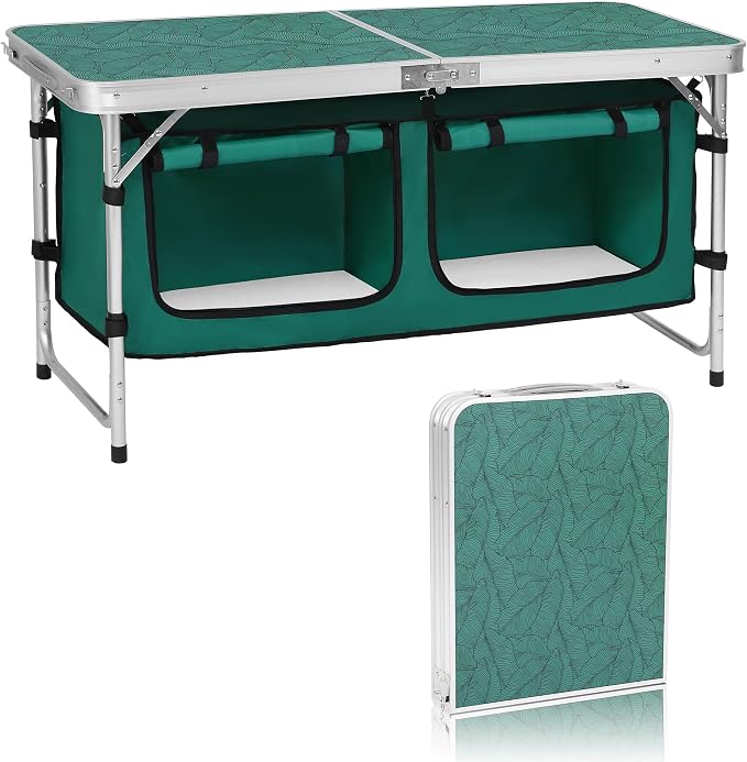 Camp Field Camping Folding Aluminum Table with Adjustable Legs for Outdoor Travel Beach, Backyards, BBQ, Party and Picnic Foldable Table by CampField