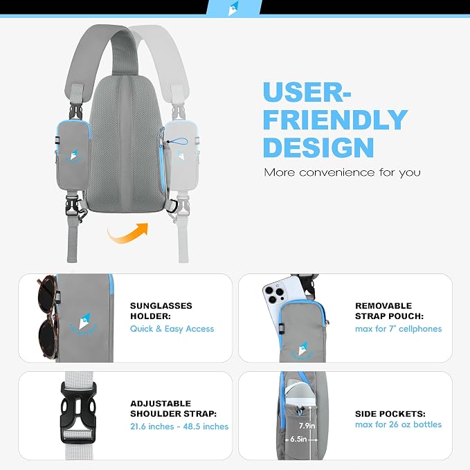 Seektop RFID Anti-Theft Crossbody Bag Sling Backpack for Women & Men, Casual Chest Daypack for Daily Travel - Image 5