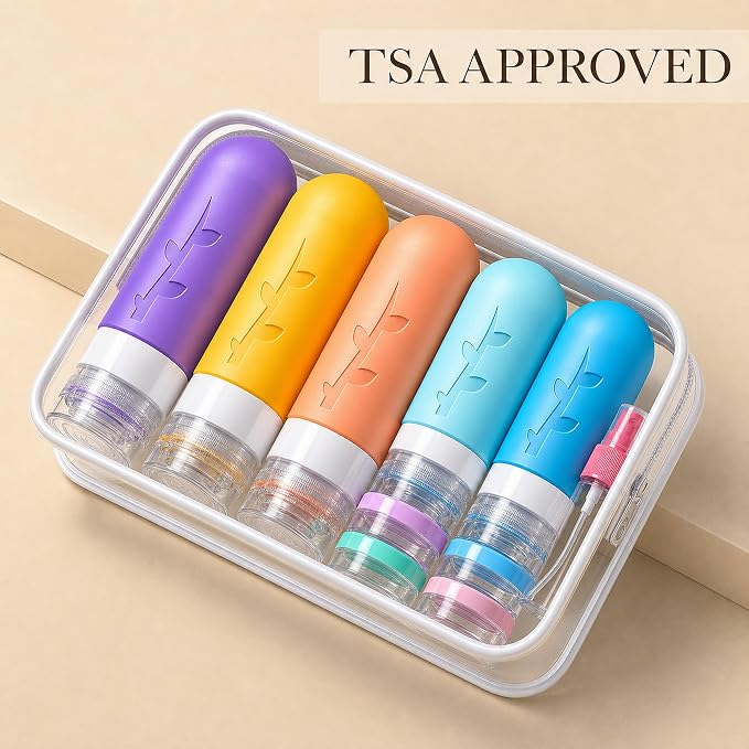 Aeomni 19pack TSA Approved Travel Bottles for Toiletries - Silicone travel size Containers, Leak Proof Size Toiletries, Refillable Shampoo and Conditioner Bottles, Travel Essentials - Image 5