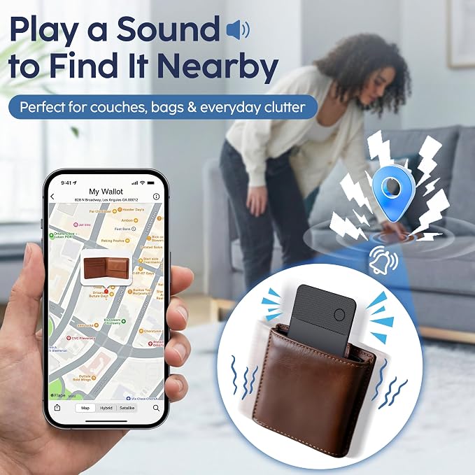 Ultra-Slim Wallet Tracker Card, Works with Apple Find My & Android Find Hub, Rechargeable Smart Tracking Card for Wallet, Luggage, Passport, Keys, Travel & Everyday Use - Image 4