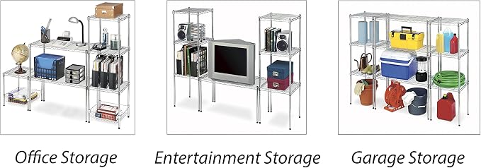Whitmor Wire Shelving Unit, Metal Storage Shelves, Durable Heavy Duty Shelf, Easy Assembly for Pantry, Kitchen, Garage, Plant, 14" x 30" x 15" - Image 4