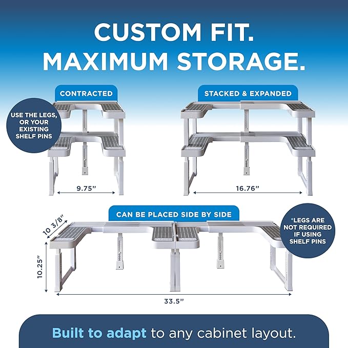 3.0 - Expandable 2 Tiered Spice Rack Organizer for Cabinet & Pantry - Kitchen Seasoning Organizer - Cabinet Spice Racks for Inside Cabinets (Spicy Shelf Premium) - Home Organization - Image 2