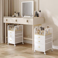 Rolling Makeup Organizer Cart with Drawers Under Desk Storage for Vanity | Vanity Cart Bathroom Storage Cart Cosmetic Vanity Display Cases Holder for Nail Polish Brush Hair Tool by ZQUYAJ
