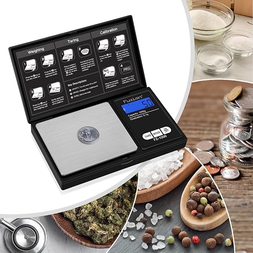 Fuzion Digital Pocket Gram Scale - 1000g/0.1g Small Food Scale Portable | Easy of Use, LCD Display, Tare Function, 6 Modes Ounces Grains, Batteries Included, Travel Food Scale - Image 6