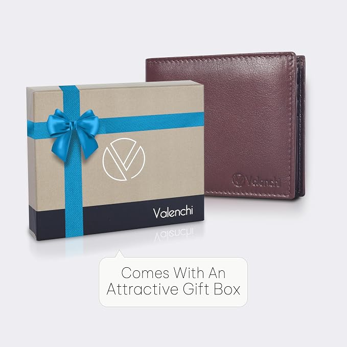 VALENCHI Genuine/Real Leather Bifold Wallet For Men - RFID Blocking/Protected Men's Slim Wallet Christmas Gifts For Men - Image 6