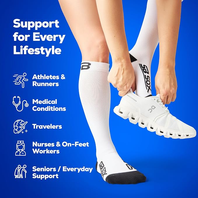 SB SOX Compression Socks for Men & Women (20-30mmHg) | Best Quality Compression Socks for Flying, Medical, Sports, Wide Calf Fit, Pregnancy, and Daily Wear. Trusted since 2016. - Image 4