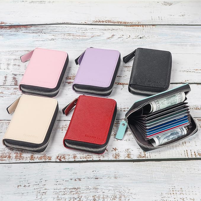 Credit Card Wallet, RFID Card Case Wallet, Zipper Card Cases Holder for Men Women, RFID Blocking, KeyChain Wallet, Compact Size Card Organizer Case for Women - Image 8