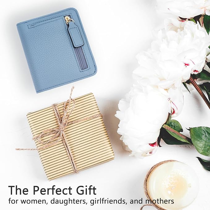 Gostwo Small Wallet for Women, Slim Bifold Credit Card Holder, Compact RFID Blocking Cash Wallet, Billfolds Thin Leather Zipper Pocket, Mini Wallet Gift for Ladies Teen Girls Travel with ID Window - Image 6