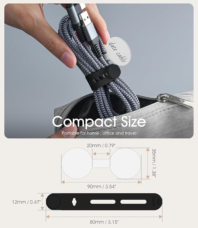 32Pcs Cable Cord Labels and Black Cable Ties Set for Electronics | 20 Cable Ties+12 Cord Labels Cable Management Set for Organizing Wires and Identification, Office Desk Wire Organization - Image 2