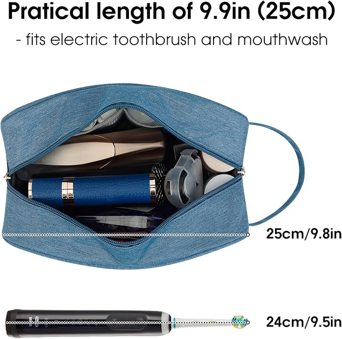 Narwey Travel Toiletry Bag for Women Traveling Dopp Kit Men Travel Bag for Toiletries Cosmetic Bag Makeup Bag Medicine Bag for Traveling (Navy Blue) - Image 2