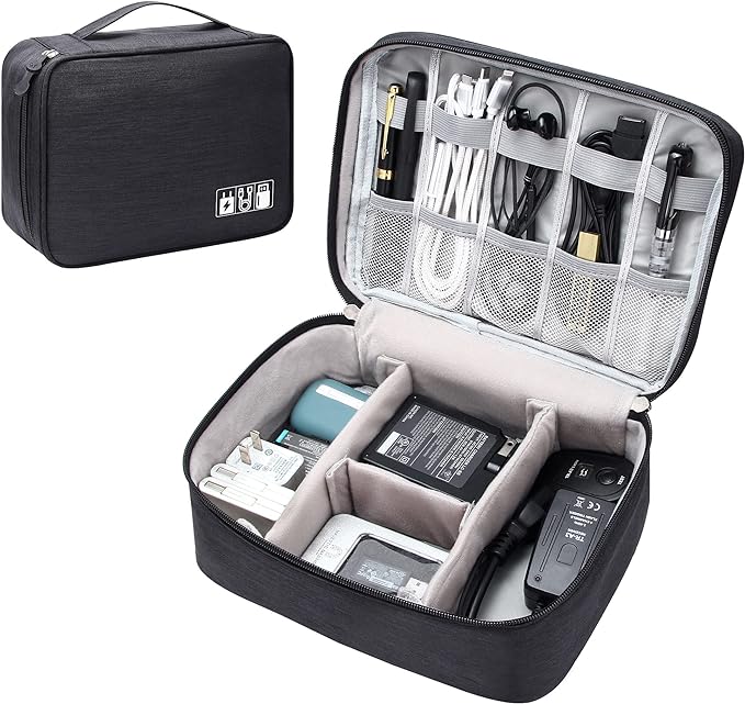 SELLYFELLY Electronics Organizer Travel Universal Cable Organizer Bag Waterproof Electronics Accessories Storage Cases for Cable, Charger, Phone, USB, SD Card, Hard Drives, Power Bank, Cords by SELLYFELLY
