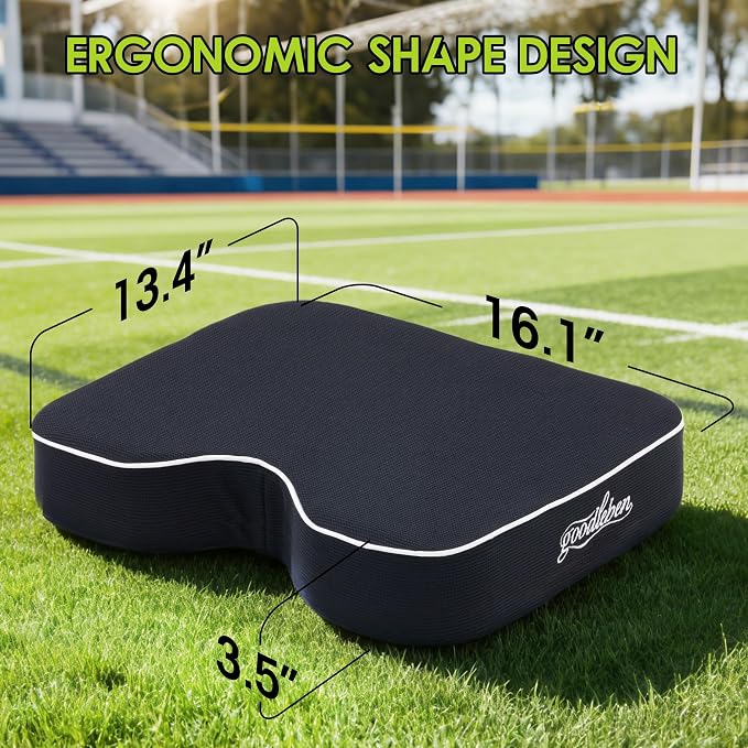 Stadium Cushion with Dual-Layer Foam (30D Support + 40D Memory), High Elasticity & Breathable, Waterproof Thick Bleacher Pad for Long Games, Portable for Outdoor Indoor Seating - Image 2