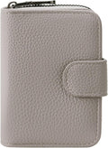 Credit Card Holder for Women Small Leather RFID Blocking Security Card Wallet with ID Window by FALANMULE