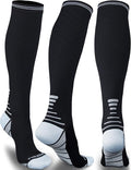 Compression Socks for Women Men 20-30 mmHg, Knee High Support Circulation Sock for Travel Sport Medical (1or 2Pair) by Thoxcare