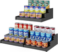 3-Tier Expandable Bamboo Can Organizer for Pantry, Holds 24 Cans, Black | Adjustable Can Storage Rack for Pantry, Can Holder for Kitchen Cabinets, Canned Food Soda Organizer, Black (Patent Pending) by NuoyuanShen