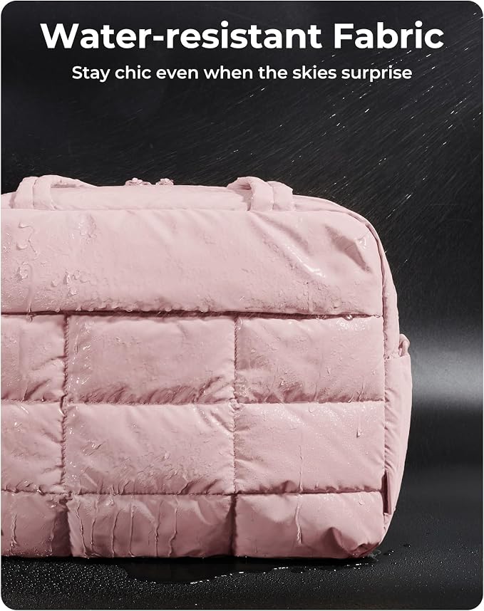 BAGSMART Gym Bag for Women, Carry on Travel Duffel Bag, Water-resistant Weekender with Shoe Compartment for Gym Travel Work, Light Pink, Medium - Image 5