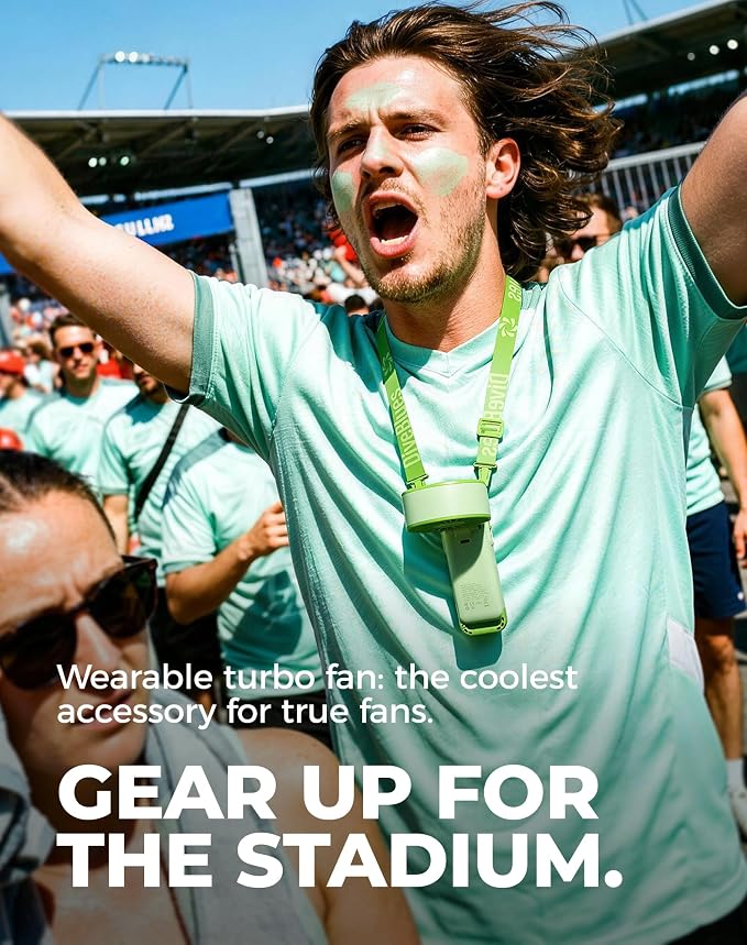 Diveblues Portable Turbo Fan, 100 Speed Handheld Fan with Strong Airflow, Foldable 4 in 1 Personal Fan for Neck, Desk & Travel, USB-C Rechargeable, Lightweight for Summer, Concerts & Outdoor Use - Image 2