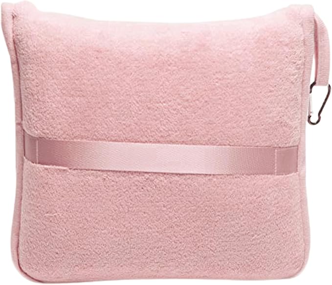 BlueHills Premium Soft Long Travel Blanket Pillow Combo – Dusty Rose Pink | Long 70x48 Travel Blanket Pillow 2 in 1, Soft Pillowcase, Backpack Clip, Compact & Portable, Large Throw Traveling Essentials - Image 9