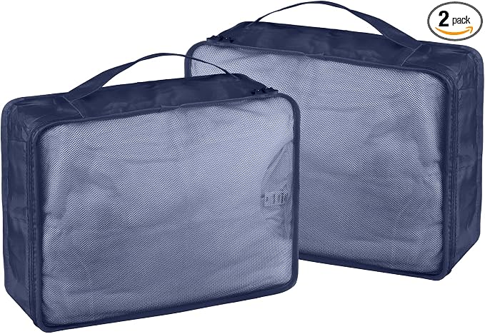Packing Cubes Set, 2 Pcs Packing Organizers Set for Suitcases (Navy blue) by Ebbniur