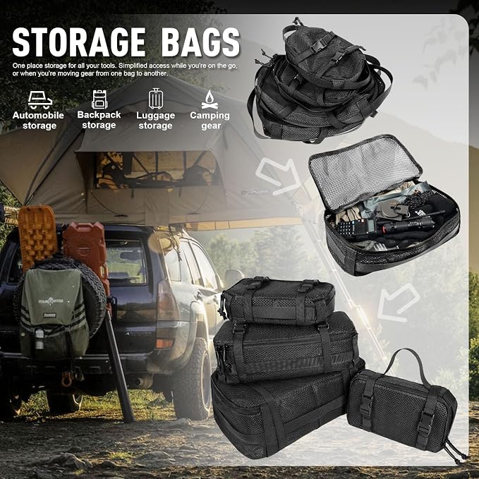 4 Set Tactical Packing Cubes ，Compressible Mesh Duffle Storage Bag,Portable Edc Molle Pouch Organizer. - Image 5