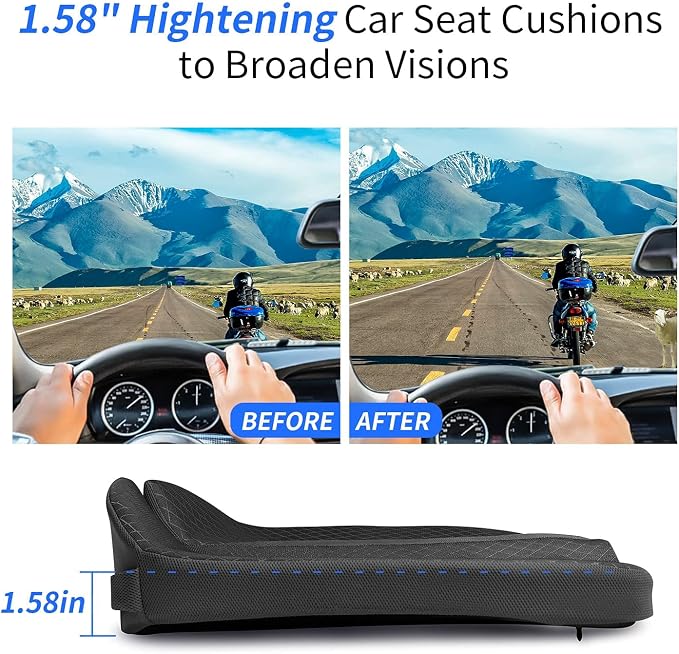 Car Seat Cushion for Car and Truck Driver Seat Office Chair Wheelchairs Coccyx Support Sciatica, Lower Back Pain Relief Memory Foam Car Seat Pad - Image 2