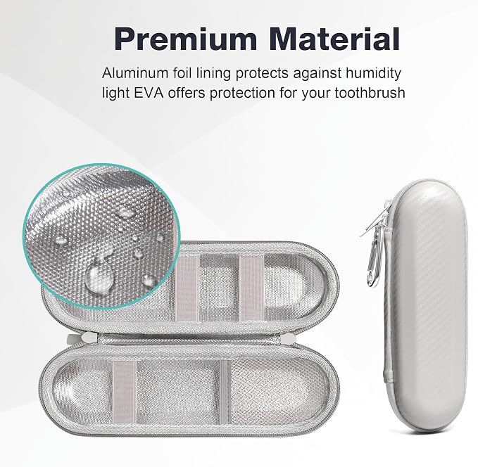 Nincha Hard Shell Electric Toothbrush Case - for Oral-B iO/Pro/Smart Series Bigger Size Travel Case Fits all Powered Toothbrushes and Accessories White - Image 5