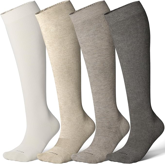 LEVSOX Viscose Made from Bamboo Compression Socks for Pregnant Women 20-30 mmHg Knee High Cute Mens Supports Socks for Travel by Levsox