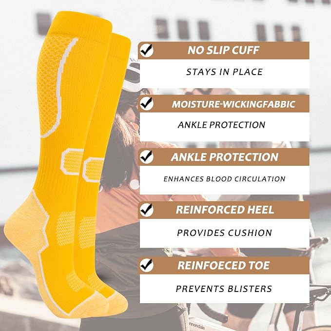 fenglaoda 6 Pairs Compression Socks for Women & Men Knee High Cute Circulation Socks for Nurse Pregnant Travel Athletic - Image 3