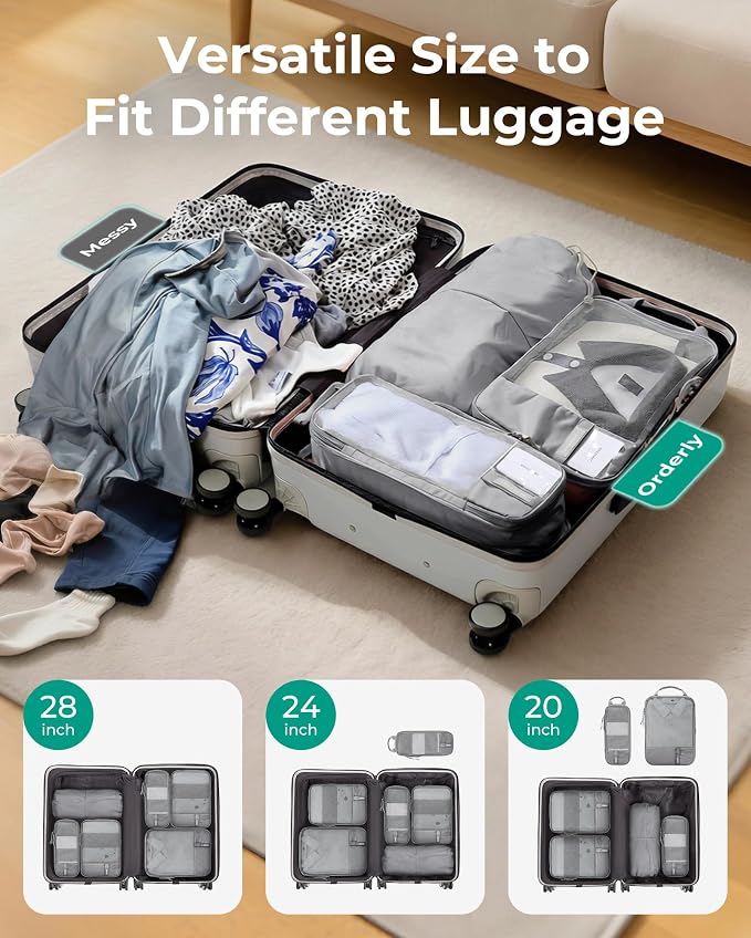 BAGSMART Compression Packing Cubes for Travel Essentials | 14 Set /6 Set /4 Set/2 Set, Lightweight, Durable - Image 2