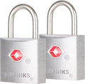 BRINKS TSA Approved Padlock 2-Pack, 22mm Aluminum Body, Hardened Steel Shackle, Luggage Locks with Keys, TSA Lock for Suitcases & Carry-Ons by Brinks