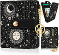 Jogjam Sun and Moon Rfid Women Wallet, Small Slim Thin Credit Card Holder | PU Leather Bifold Cash Zipper Coin Pocket ID Window, for Female Ladies Teen Girls Girly Gifts by Jogjam