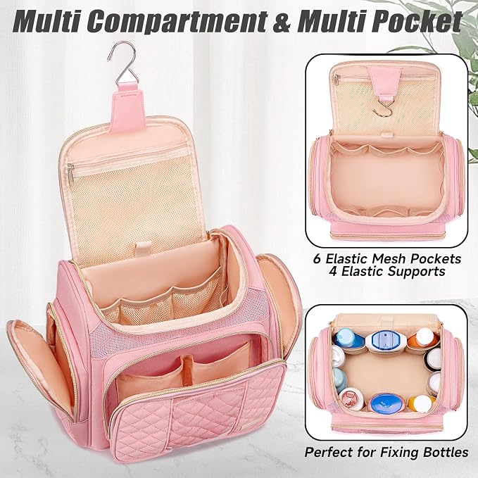 Tealari Large Toiletry Bag for Women Men,Bathroom Bag,Water Resistant Shower Bag,Makeup Bag,Portable Shower Caddy for College Dorm,Hanging Travel Toiletry Bag with Transparent Waterproof Phone Pocket - Image 5