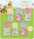 Disney Winnie the Pooh Magnetic Chip Clips, Set of 6 | Airtight food storage bag clips for snack, cereal, and coffee bags, great for pantry and fridge, magnet displays kids artwork by BestBrands