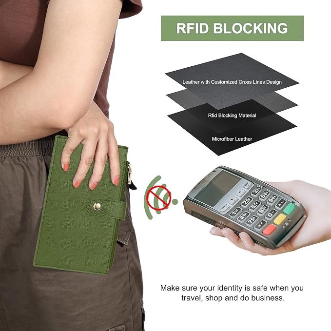 Travelambo RFID Wallet Women Large Size Bifold Multi Card Wallet Case with Zipper Pocke Credit Card Holder for Women - Image 4
