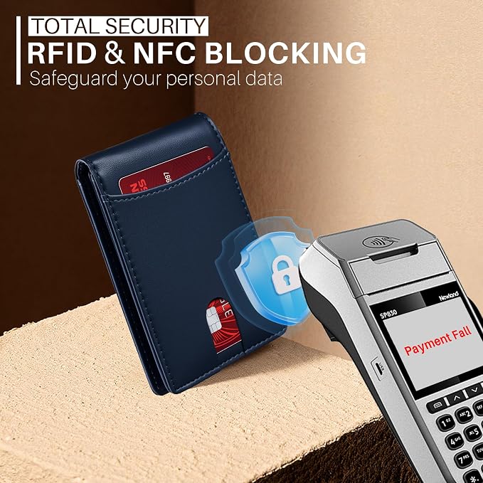 Tipmile Wallet for Men Slim RFID Blocking Credit Card Holder, Minimalist Men Wallets 12 Cards with 2 ID Windows & Cash Slot, Bifold Front Pocket Wallet Gifts for Men - Image 5