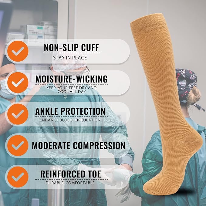 fenglaoda Compression Socks for Women Men 3 Pairs Graduated Compression Support Circulation Socks for Nurses - Image 3