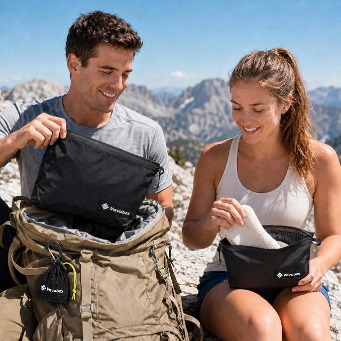 Vavabox Lightweight Travel Toiletry Bag for Women, Travel Pouch Men | Water-resistant, Nylon Zipper, Travel Essentials, Camping Gym - Image 7