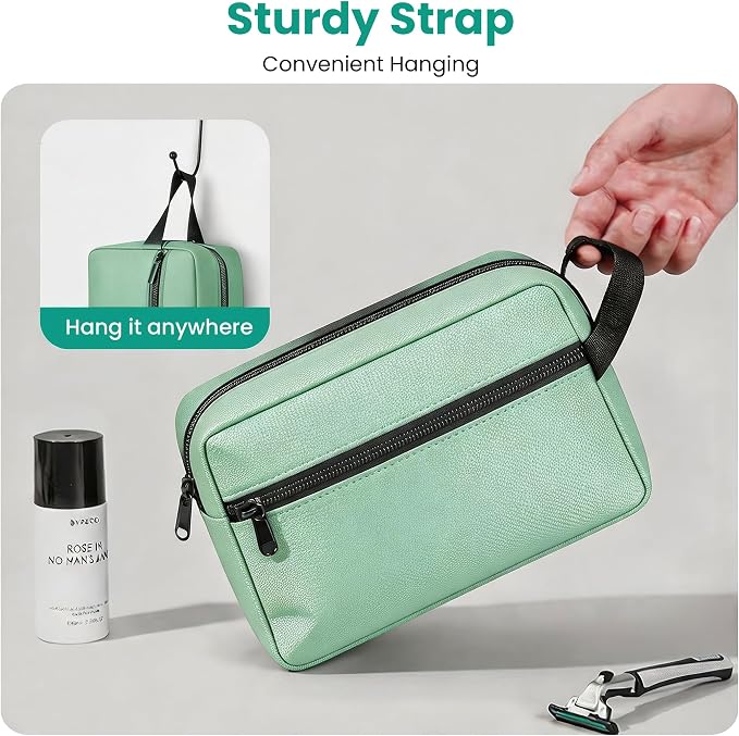 Travel Toiletry bag for Women and Men,Small Cosmetic Bag Hanging Lightweight Makeup Bag Small Tool Bag Travel Organizer accessories for Women Men - Avocado Green - Image 4