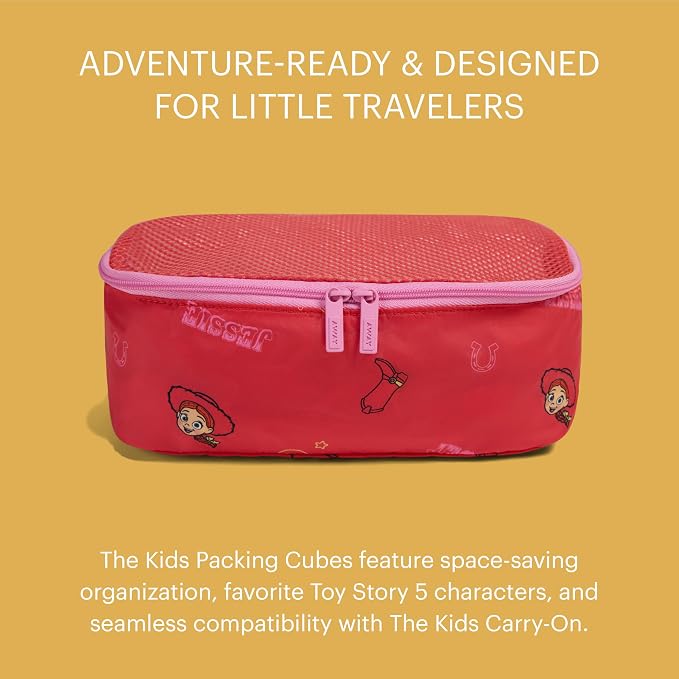Away Toy Story 5 Kids Packing Cubes Set of 3, Travel Organizers | Medium & Wide Packing Cubes, Water-Repellent Nylon with Mesh Tops, Space-Saving for Kids Carry-On, Jessie Red - Image 2