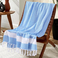 Blue Woven Throw Blanket Lightweight Large Soft Nautical Shark Lake House Kids Teen Boy Baby Nursery Decor Bedroom Bed Living Room Accessories Sofa Couch Chair Cover Decorative New Apartment Essential by genovega