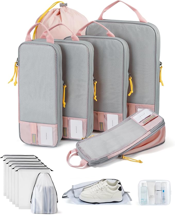 BAGSMART Compression Packing Cubes for Travel Essentials | 14 Set /6 Set /4 Set/2 Set, Lightweight, Durable by BAGSMART
