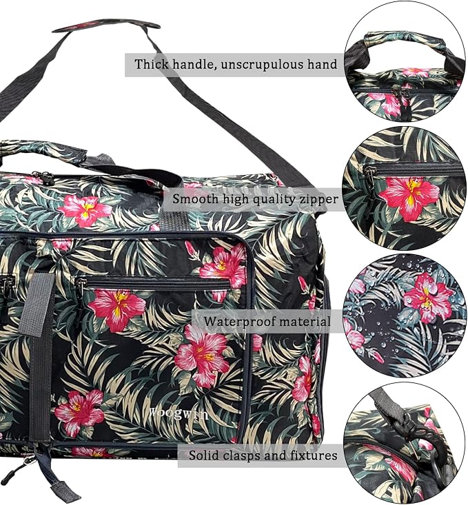 Woogwin Travel Duffel Bag Large Foldable Waterproof Overnight Bag for Beach Swim Bags Pool Sports Gym - Image 4