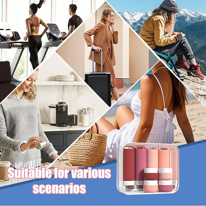 Travel Toiletry Containers 26Pcs Silicone Leakproof TSA Approved Set | Travel Bottles with Hanging Holes & Carabiners, Space Saving Portable, Easy Clean for Trips and Weekend Getaways - Image 8