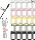 100Pcs Silicone Cable Ties, Cord Organizer Cable Management-Multi | Reusable Cord Ties for Electronics, Office Desk Accessories, Home Travel Essentials, Easy to Use, 4.2 Inch-5 Colors by ELECTRONICSORGANIZATION