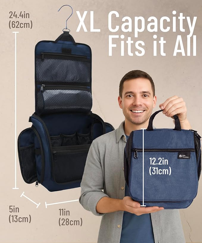 D&D Wanderlust D&D Hanging Travel Toiletry Bag for Men and Women – Cosmetics, Makeup and Toiletries Organizer Kit with 10 Compartments - Image 2