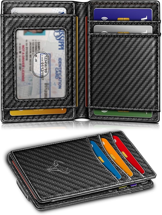 BULLIANT Magnetic Slim Leather Pocket Wallet Money Clip For Men 12Cards | RFID Blocking | Easy Access | Gift Boxed - Image 2
