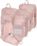6/8 Set Space Saving Compression Packing Cubes Lightweight Packing Cube | Expandable Space-Saving Compression Cubes 6 Set Lightweight Travel Luggage Packing Cubes Organizer Essentials Smooth Zippers by Bunnychill