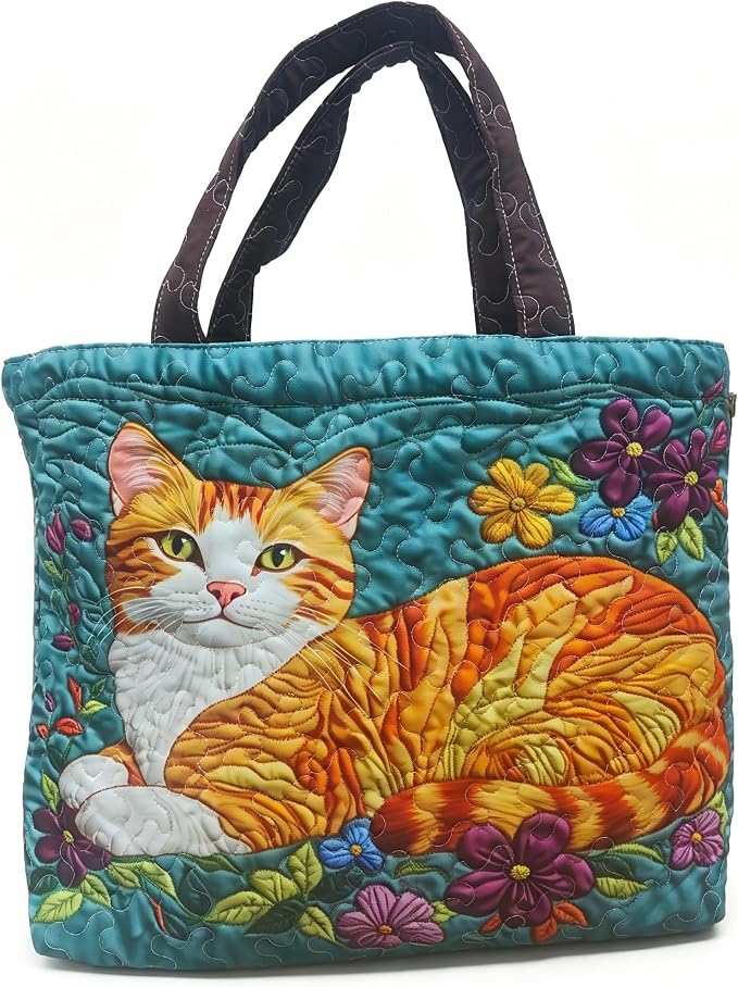Women's Quilted Tote Bag – Lightweight Large Capacity Foldable for Travel | 20.87" L x 15.75" H - Image 5