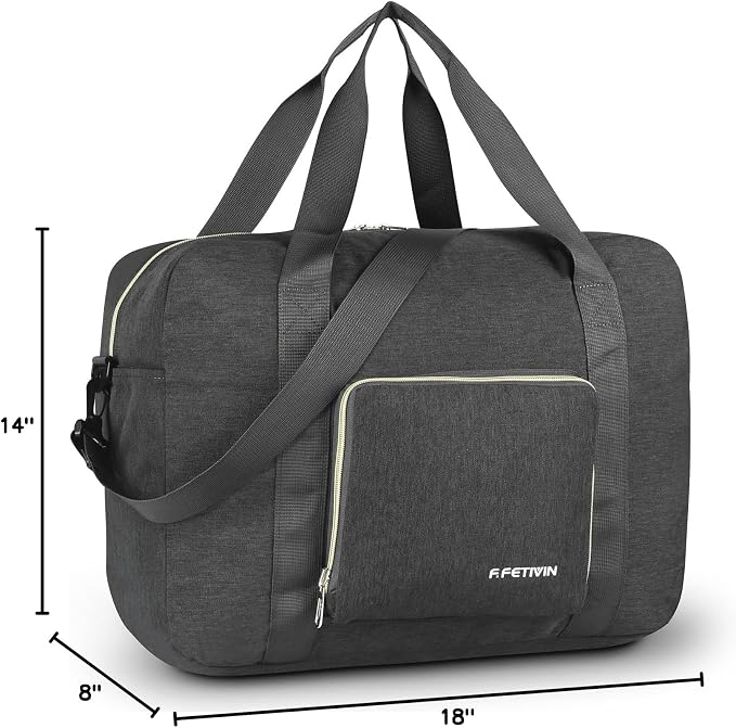 F.FETIVIN Personal item travel bag 18x14x8 for Spirit Airlines Lightweight carry on duffle bag for Gym,Sports,Vacation(Grey) - Image 7