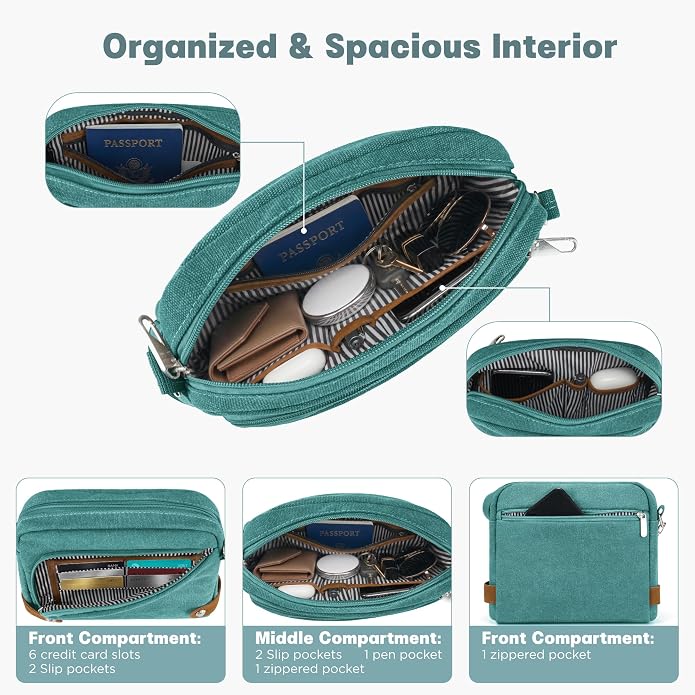Anti Theft Crossbody Bag for Women, RFID Blocking Travel Purse Slash Proof | CHUNLI Pickpocket Proof Crossbody Bags, Travel Purse Bag with Lockable Zippers & Slash Resistant Strap - Image 4